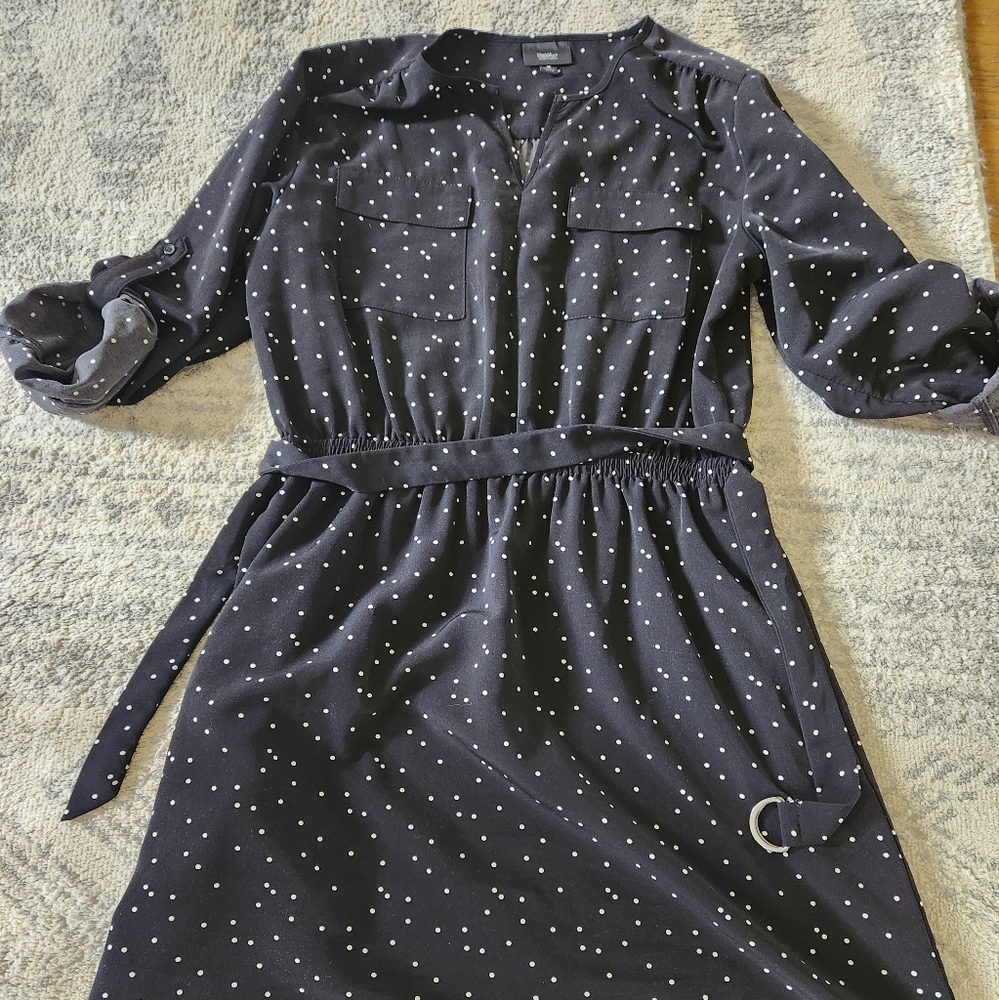 Mossimo Supply Co. Black Polo Collar 3/4 Sleeve Dress
